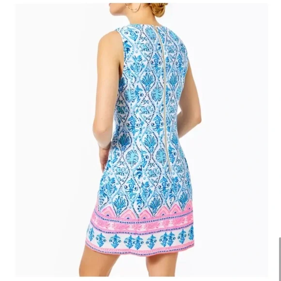 Lilly Pulitzer Mila Stretch Shift Dress Isle of Tile Size 2 - Picture 2 of 5